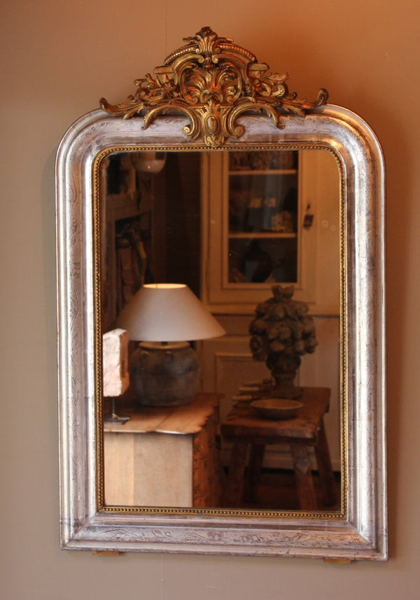 Antique French Crested Mirror
