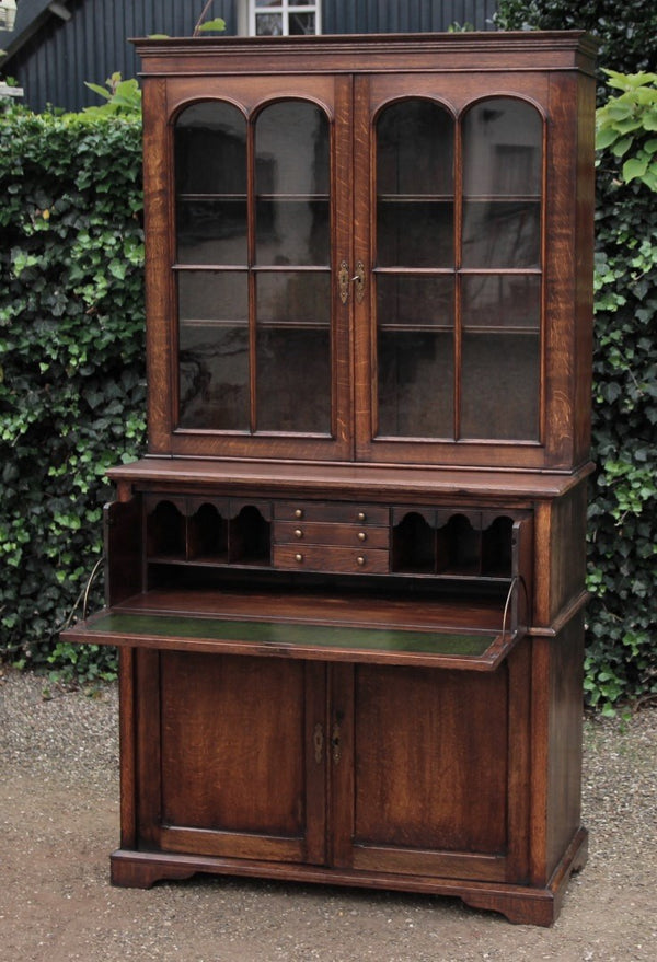 Antieke Glaskast met Bureau - 0147.K