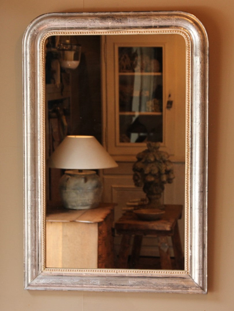 Antique Sleek Silver Mirror