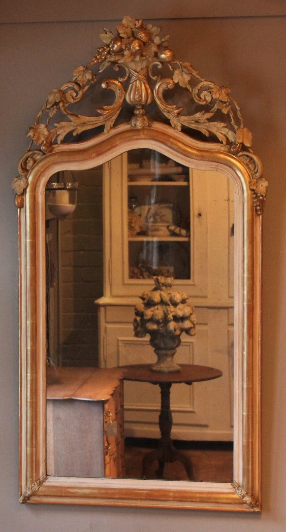 Antique French Crested Mirror