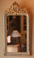 Antique Silver Crested Mirror