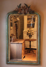 Antique French Green Mirror 19th Century