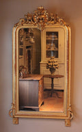 Antique Giltwood French Crest Mirror