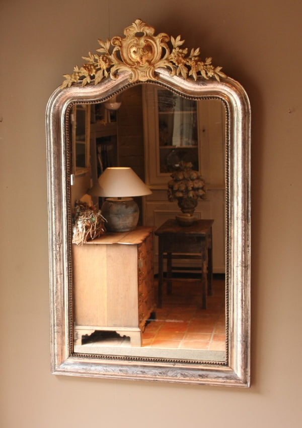 Antique French Crested Mirror