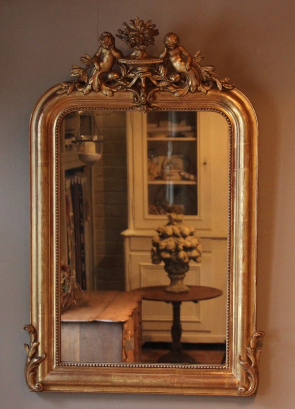 Antique Gold Mirror with ornament