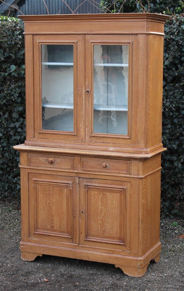 Antieke Blanke Vitrinekast - 0121.K