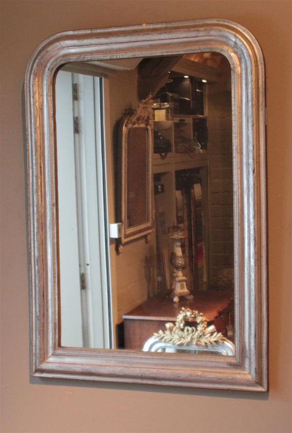 Antique Sleek Silver Leaf Mirror